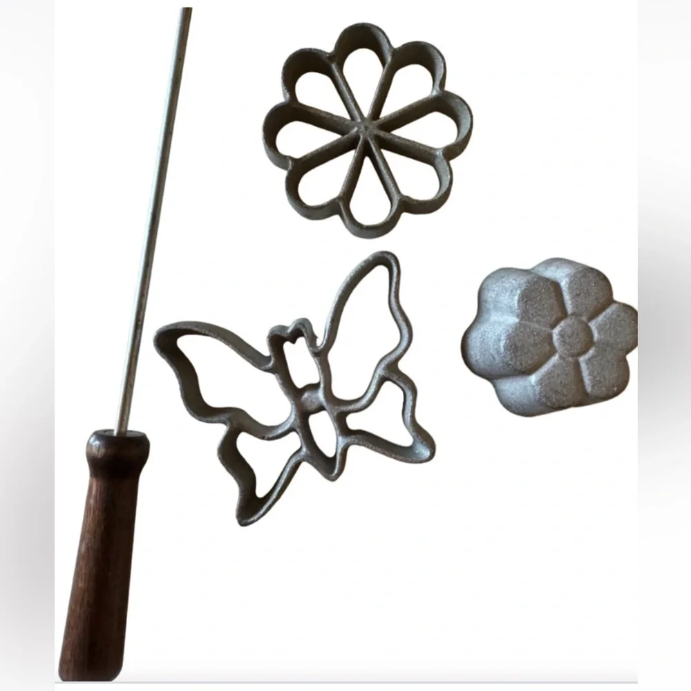 Vintage Rosette Iron set for cookies and pastry shells, etc.